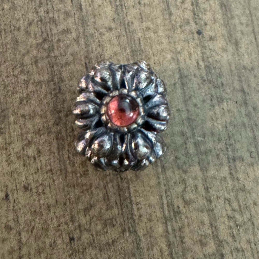 COPY - PANDORA January Birthday Blooms Sterling Silver Charm With Garnet
